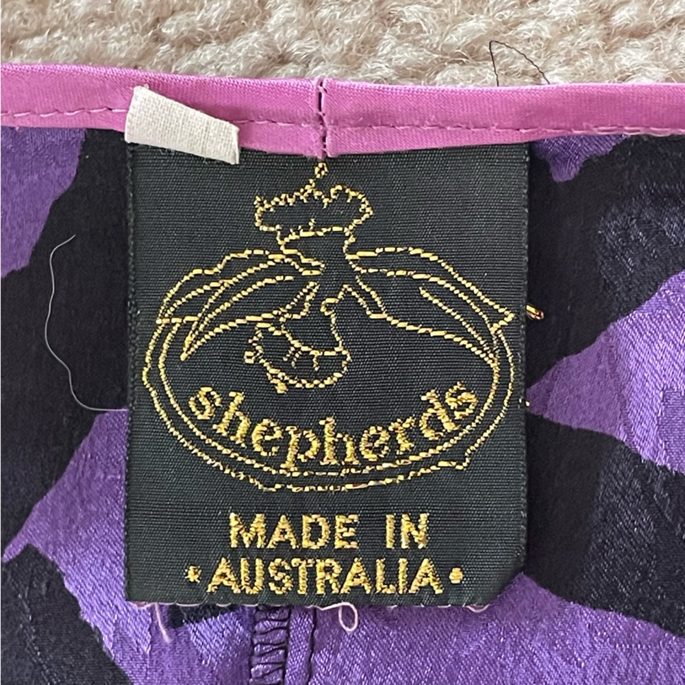Vintage Shepherds Colorful Patchwork silk blend 70s 80s Made in Australia silky - Picture 10 of 14